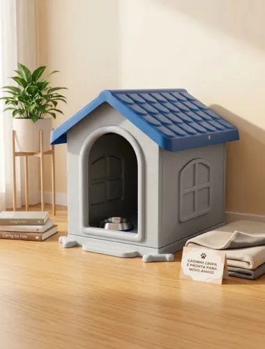 Doação casinha pet azul