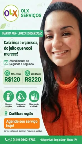 Diarista (organização + limpeza)