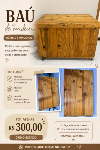 Vendo baú de Pinus