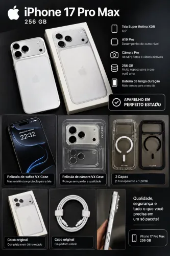 I Phone 17 pro max perfeito estado, pouco tempo de uso