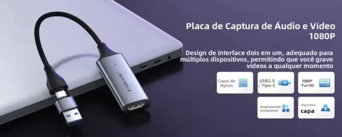 Adaptador de Vídeo Captura HDMI Tipo C
