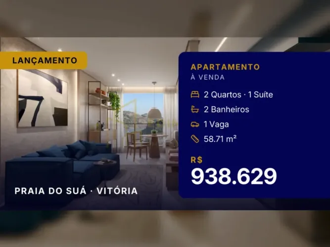 Pronto para Morar: Apartamento de 2 Quartos na Praia do Suá com Lazer