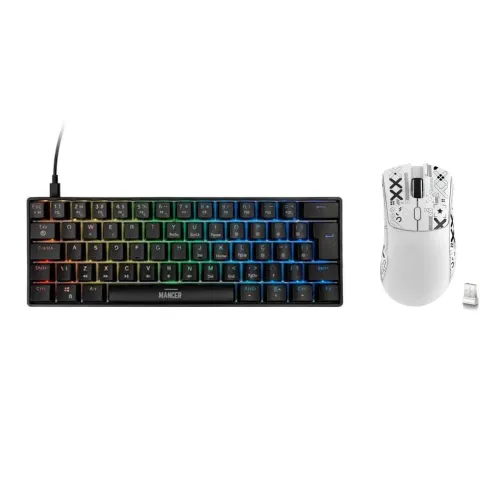 TECLADO MAGNETICO E MOUSE GAMER KIT | ATTACK SHARK R1 E MANCER ONYX 60%