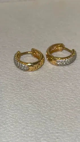 Brincos de ouro 18k com diamantes naturais