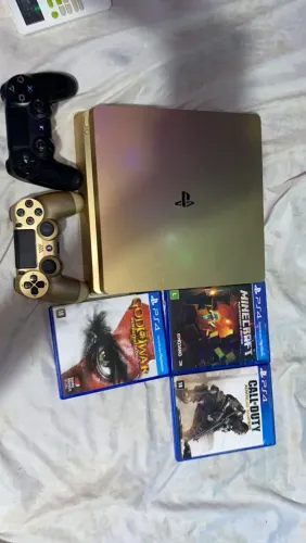 PS4 Dourado Edição Limitada + 4 Jogos + iPhone 11 64GB (Aceito Troca)