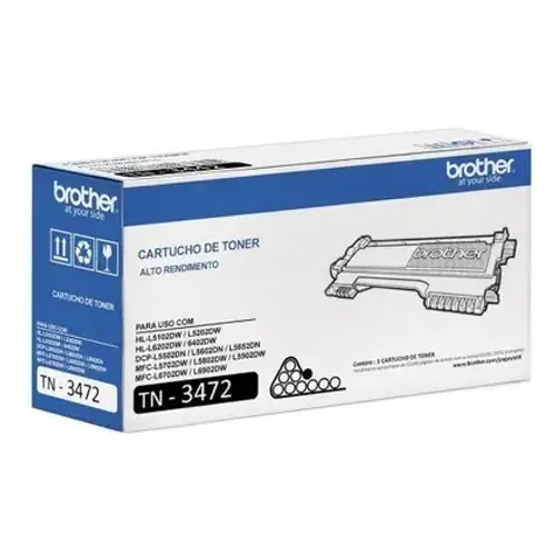 Toner Original Brother TN-3472 12K Alto Rendimento L5102 L5652