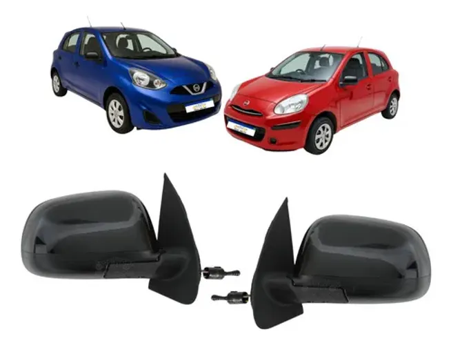 Retrovisor Nissan March 2012 A 2020 C/controle Par Manual