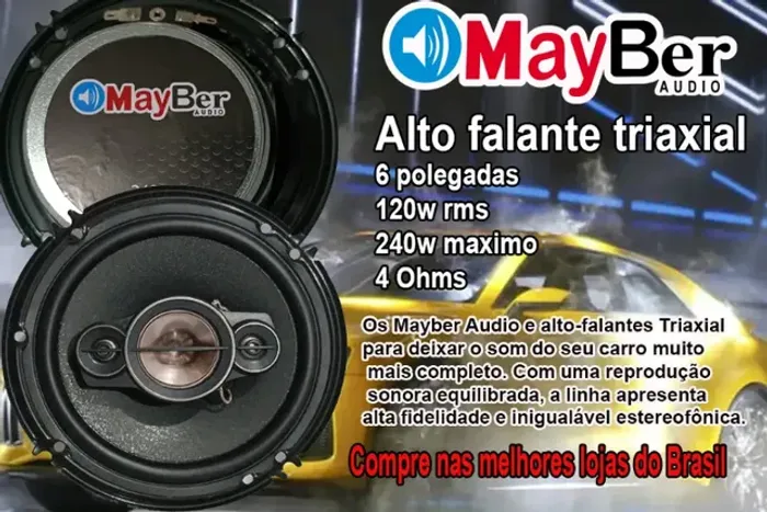 Alto Falante Triaxial Universal 6 Polegadas 120Rms