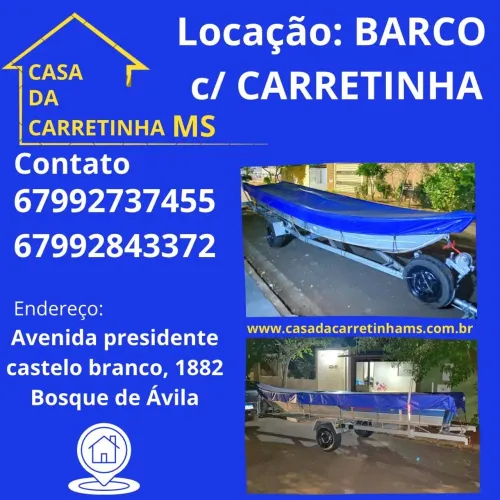 Locação de barco, locação de reboque diversos.