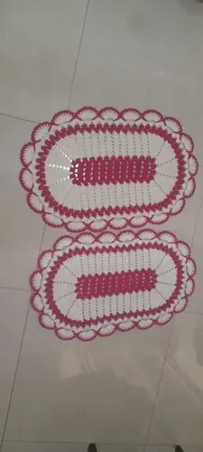 TAPETE OVAL  DE CROCHÊ PARZINHO