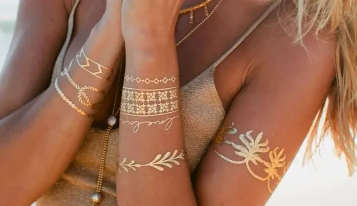 Tatoo tatuagem metálica temporária carnaval 