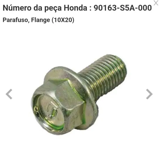 Parafuso flangeado Honda 90163-S5A-000 (10X20)