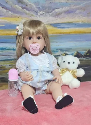 Boneca Bebê Reborn - Silicone Vinilico 55cm - Brastoy<br><br>