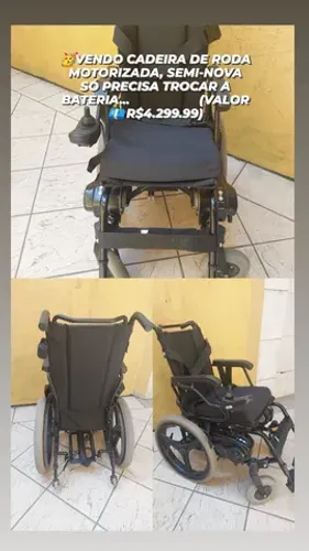 Cadeira de roda motorizada muito nova , só trocar a bateria 
