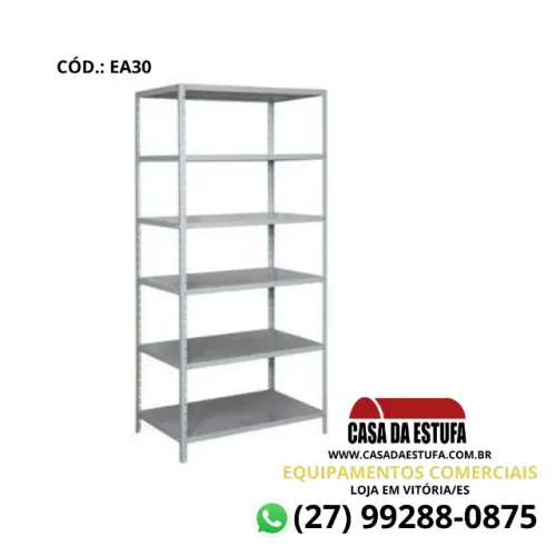 Estante de Aço 6 prateleiras, 30 cm - Fortminas