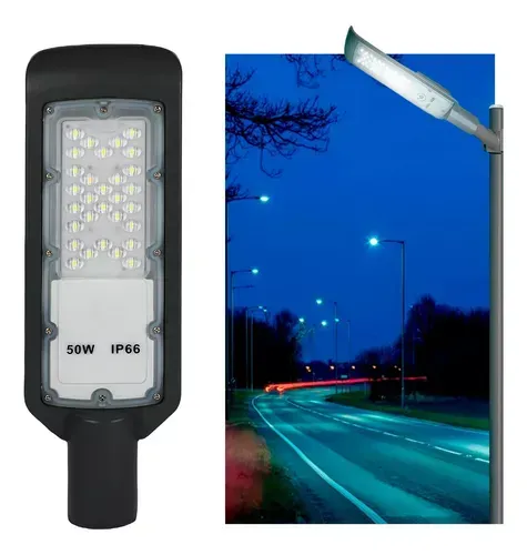 Luminária Led Para Poste 50w Iluminação Publica Bivolt  Luz Branco-frio 