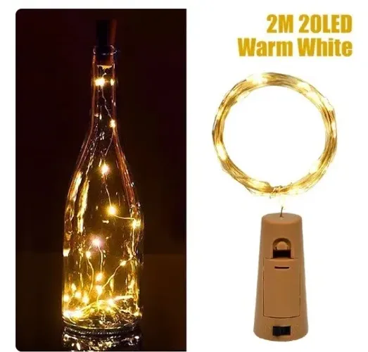 fio led luz de fada 2m decorativa- 20 mini leds hq76511 1.5v-amarelo