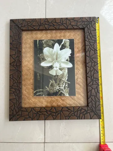 Quadro decorativo orquídea moldura e vidro