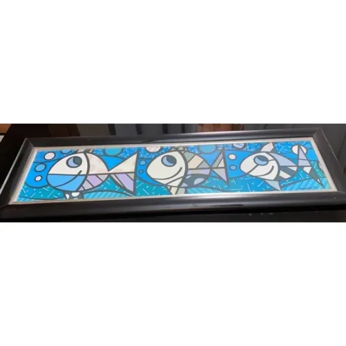 Quadro Decorativo Romero Britto - Três Peixes 