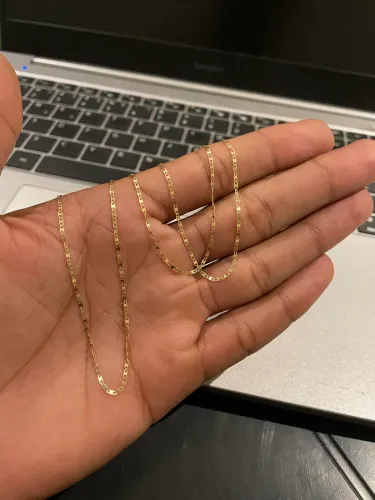 Corrente em Ouro 18k, modelo Piastrine 60cm, nova