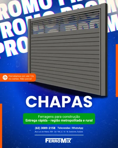 Chapas para portas e portões - Chapas para fabricação de portas e portões - Entrega rápid