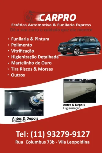 Serviço de Funilaria e Pintura na Zona Oeste - Vila Leopoldina