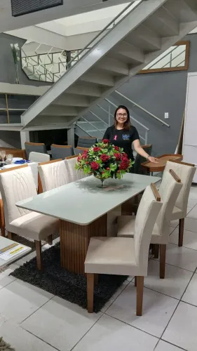 CONJUNTO DE JANTAR 6 CADEIRAS MDF