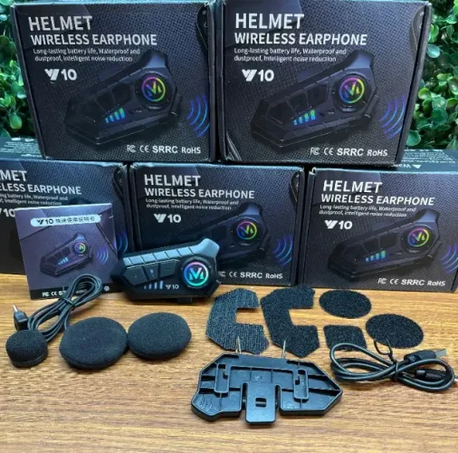 Fone para Capacete Y10 - Intercomunicador com Luzes RGB e 72h de Bateria, Entrega grátis!