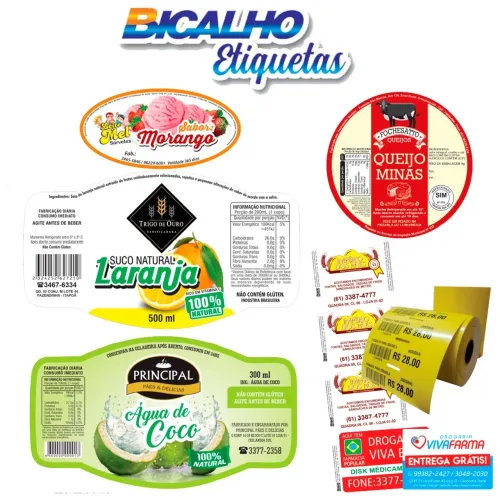 Etiquetas para comércio - Diversos tamanhos e modelos!