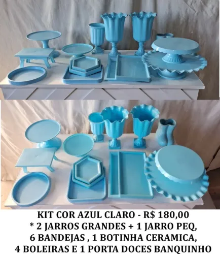 Kit acessórios com boleiras e bandenjas para festas