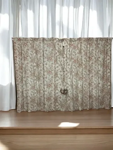 2 PARES DE CORTINAS FLORAIS C/ TRILHO - DESCONTO NO KIT