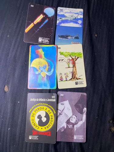 6 cartões telefônicos histórias de lenços guarda florestal orelhao telesp Amazônia 