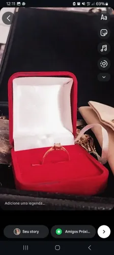 Anel ouro 18k com diamante