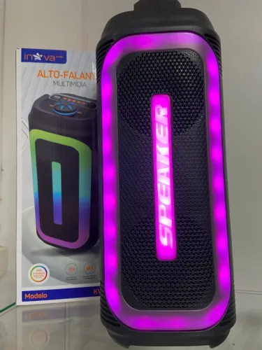 Caixa de Som Alto-Falante Potente Bluetooth Led RGB - KV-628 iNova an5
