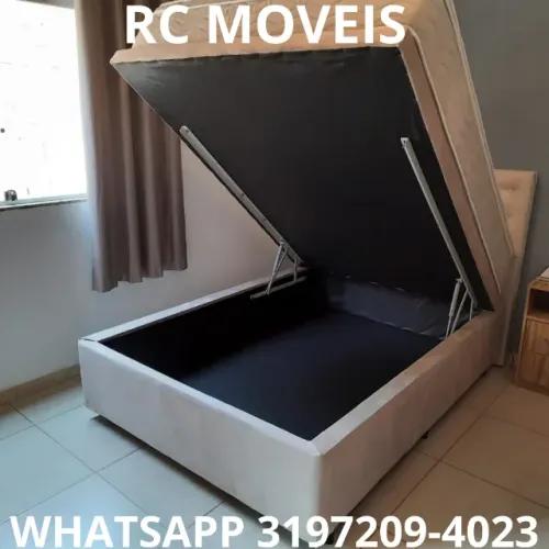Cama Box Baú Casal Inteiriça 1.38x1.88 | Blindada | Direto da Fábrica