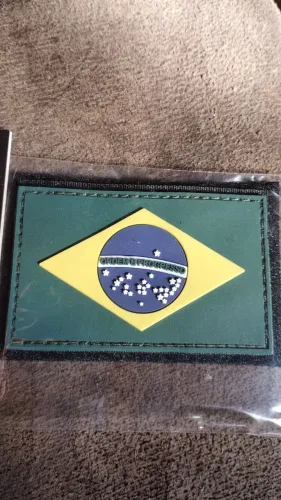 Patch Bandeira Brasil Tático em Borracha com Velcro 