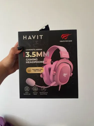 Fone Headset Gamer Novo HAVIT H2002d Rosa