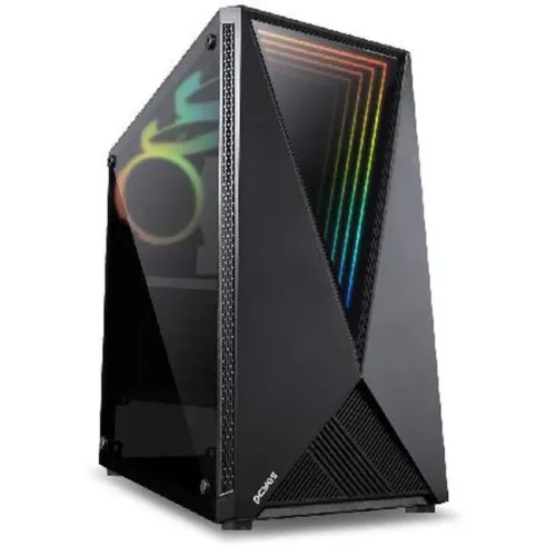 Gabinete Gamer Pcyes Vector c/ 3 Fans Led RGB e Fundo Infinito Led Controlável - WZetta