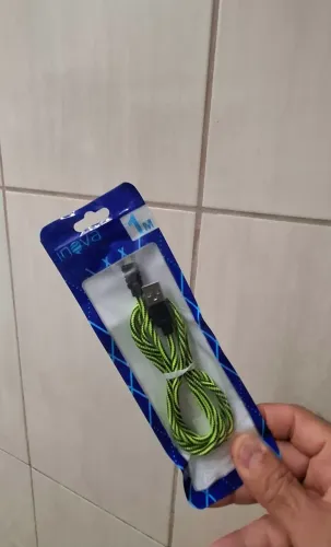 Cabo Smartphone Inova Micro Usb 1.0M Cordinha V8 Celular Verde/Preto