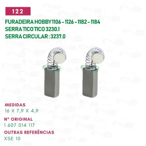 escova de carvão para furadeira - 1106 3230 - cod 122.jg eletrografite