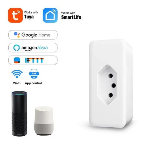 Tomada Soquete Inteligente Tuya Smart Life Compatível Com Alexa 