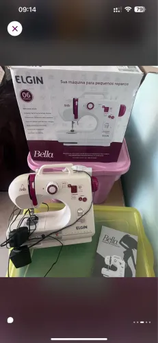 Mini máquina de costura Elgin c/nota fiscal
