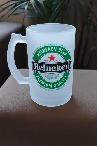 Caneca vidro jateado personalizada 