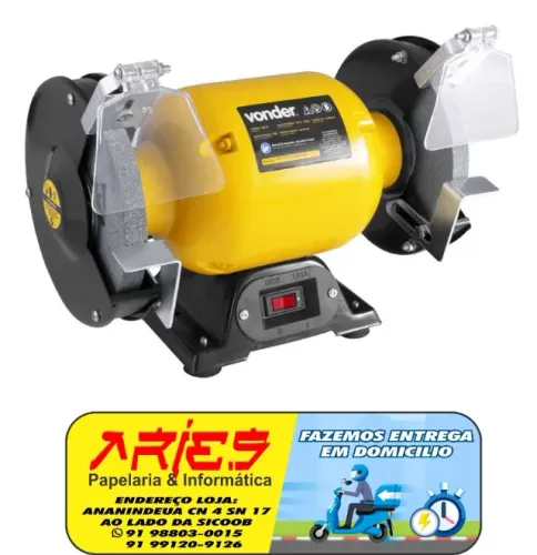 MOTOESMERIL 6" 360W 127V VONDER COM VISOR DE PROTEÇÃO E BASE DE APOIO