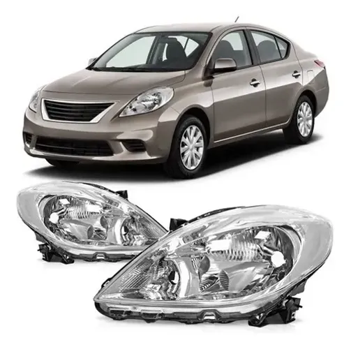 Farol nissan versa cromado 2011 2012 2013 2014
