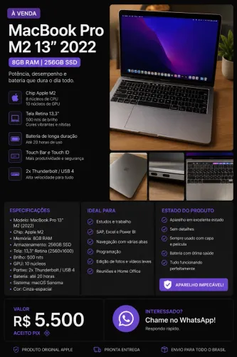 Mackbook Pro M2 - 2022 - 8GB - 256