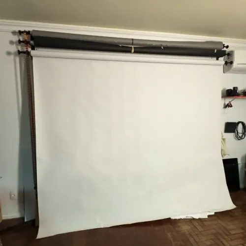 Fundo Infinito Papel 2,70m Branco Preto Cinza + Suporte 3 Rolos