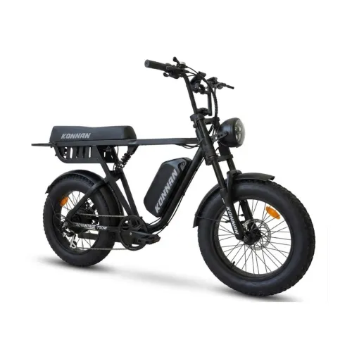 Bicicleta Elétrica Konnan Advantage 750W Aro 20 Bateria Removível Preto e Branco S/ CNH