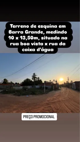 Terreno de esquina em Barra Grande