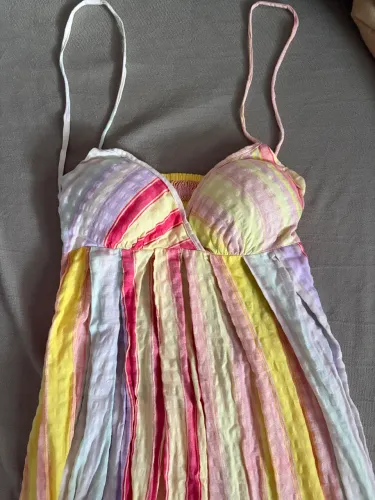 Vestido longo listrado